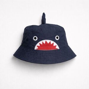 Navy Bucket Hat with Shark Fin